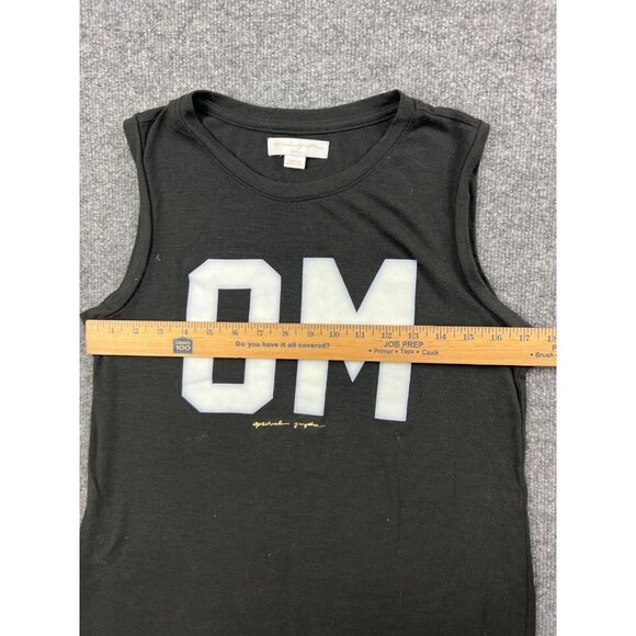 Spiritual Gangsta Charka Tank Top Women's XS Black Gold 'OM' Polyester Blend - Picture 3 of 6